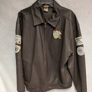 Men's Disneyland 50th Anniversary Brown Bomber Jacket Size L